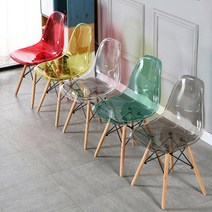 카페의자 모던 미드센추리 의자 북유럽 인테리어 플리어 투명의자 디자인 아크릴 폴딩 고스트체어, 블랙