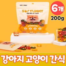 강아지 치석제거 치아 관리 영양제 고양이 간식 구취 제거 뼈다귀모양 산양유 프로폴리스 함유, 6개