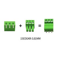 PCB 단자 15EDG 3.81mm 용접 암수 쌍 플러그 스트레이트 직각 핀 전체 세트, 02 15EDGKR RightAngle_02 2P
