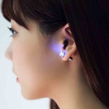 LED 귀걸이 라이트 블링 스터드 댄스 파티 지르콘 귀, 블루BL09960