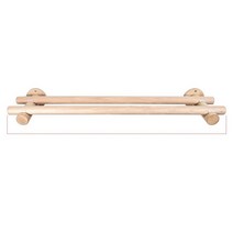 MUYOU 이중 원목 나무 목봉 커튼 봉 더블 레일