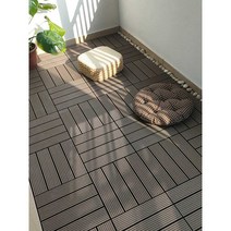 조립식 발코니 테라스 우드 나무무늬 데크타일 DIY, 회색 1개