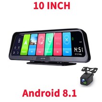 룸미러 백 미러 dvr 비디오 레코더 대시캠 자동차 차량용 블랙박스 대쉬 캠 OBDPEAK 4 카메라 4G 안드로이드 9.0 대시 캠 GPS 네비게이션 HD 720P 대시 보드, 10인치 안드로이드 8.1, 협력사, 64G