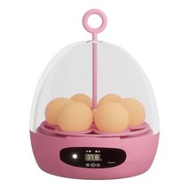 병아리부화기 미니 계란 인큐베이터 지능형 계란 인큐베이터 6 개 부화 오리 메추라기 완전 자동 선삭 포함, 02 Pink