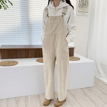 티데일리 여성용 코듀로이 롱 멜빵 바지 점프수트 팬츠