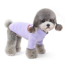 데일리 목폴라 애견 반려견 의류 목티 가을 겨울 터틀넥 강아지 옷 티셔츠 소형견 중형견, 라벤더