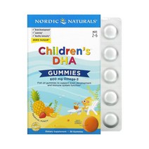 노르딕 내추럴스 어린이용 DHA 구미 만 2-6세 열대과일맛 600mg 구미젤리 30개, 1개, 기본, 30정