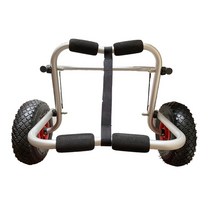 카누 카약 65kg 적재 용량 휴대용 트롤리 보트 트롤리 용 접이식 에너지 ​​절약 2 륜 캐리어 카트 레프팅, 은