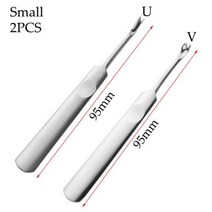 가죽공예 도구 U V 모양의 가죽 스티칭 스카이빙 핸드메이드 그루버 펀칭 키트 개 공예 구멍 가장자리 베벨, Small 2pcs