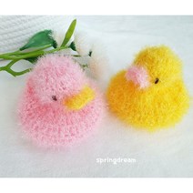 (봄꿈공방) 핸드메이드 귀여운 오리수세미, 노랑오리