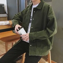 봄가을 남성옷 빈티지 투포켓 스타일 베이직 면자켓 데이트룩 봄아우터