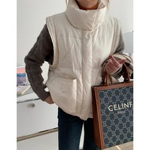 여성 패딩 조끼 폴라 다운 베스트 롱 오버핏 핸드메이드 겨울 버튼 캐주얼 패션