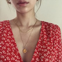 18k 셀리 두줄 목걸이 ( 92.5silver.18k gold plating) 뱀줄 목걸이 Sally 2line necklace