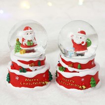 젤센 크리스마스 LED 미니 스노우볼 / 눈사람 산타 트리 케이크 인테리어 소품 선물 데코 워터볼, 05_눈사람 케이크/미니