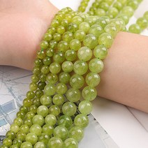 박진기획 정품 감람석 원석재료 6mm 1줄 약 40cm, 단품