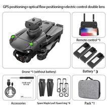 KBDFA새로운 S11 HD 더블 카메라 드론 4 방향 장애물 회피 GPS FPV WIFI 전문 RC 접이식 콥터 완구, 09 Black-6K-OF-GPS-3B
