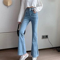 부츠컷청바지 2020년 가을옷 뉴타입 복고 데님 플레어바지 여자하이웨이스트 시크 타이트 툭떨어지는 탄력 날씬해보이는 나팔