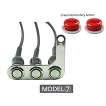 DC12V 스테인레스 스틸 스위치 온 오프 핸들 바 조절식 마운트 버튼 LED 헤드, 10 green-3, green-3