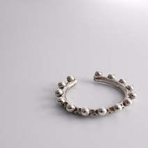 멜팅스톤 공방 실버925 빈티지 유화 레이어드 볼 왕관 은반지