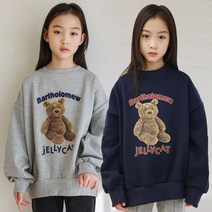 제니 JN 기모 젤리 베어 맨투맨 겨울 여아 주니어 쮸리기모 티셔츠