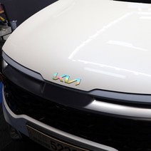 포원) 디올뉴 스포티지 NQ5 엠블럼 홀로그램 카본 데칼 스티커 튜닝 악세사리, 01.연결형 로고 - 무광카본블랙