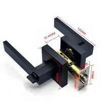 도어락 디지털 현관 스마트 내부 도어용 도어 핸들 잠금 코어 래치 헤비 듀티 도어록 안전 액세서리, 3.Black
