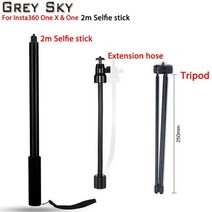 3m셀카봉 롱셀카봉 긴셀카봉3m gopro sjcam insta360 one x2 amp에 대한 새로운 2m 알루미늄 합금 극 슈퍼 텔레스코픽 셀카 스틱 하나의 360 vr, 패키지 3