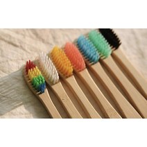 국산 컬러 대나무 칫솔 제로웨이스트 밤부 미세모 천연 생분해 치솔, 핑크