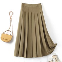 밴딩치마 샤스커트 플레어롱스커트 A라인 봄 여름 주름 플리츠 치마 브라운 블랙