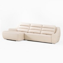 보스킨 마틸다 4인 카우치형 천연 통가죽 소파, 우형/스모키그린