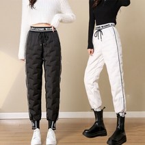 Covlanink 여성 누빔 패딩 바지 방한 밴딩 팬츠 겨울 솜바지 조거팬츠 빅사이즈