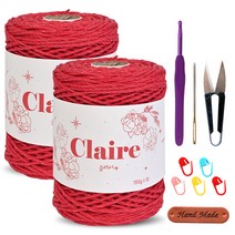 클레어실(150g)x2볼+코바늘8/0호+돗바늘+단수링5개+쪽가위+핸드메이드라벨1개, 03_레드
