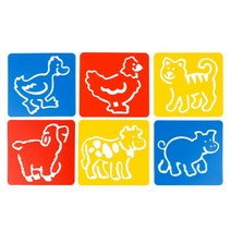 소형스텐실판6종세트(동물)