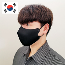 [무료배송 4매입] KS강신 끈조절마스크 항균 연예인 기능성 고퀄리티 패션마스크 천마스크 빨아쓰는 면마스크 남성블랙마스크 흰색마스크 여성블랙마스크 네오플랜마스크, 끈조절 - 블랙 M - 4매