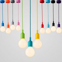 펜던트 조명 현대 단일 헤드 램프 AC90-260V E27 홀더 100cm 코드 13 색, [05] Orange, [06] 250cm Wire