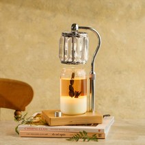 신상품 퓨어&아로마 엔틱 우드 스타일 캔들워머 공기정화 비염에 좋은 유칼립투스 캔들 세트, 엘사 우드(실버)+유칼립투스캔들460g