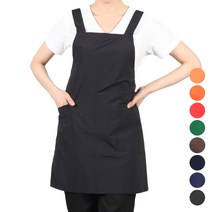 DAE26 주방 식당 단체 행사 손님용 기본 X형 앞치마, DAE26 검정L_찍찍이