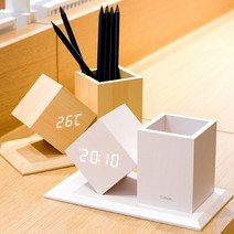 브리츠 연필꽂이 LED 탁상시계 BZ-EW547 후기이벤트, 화이트