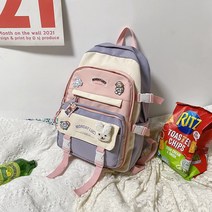 YUNDOU 귀여운 인형 장식 심플 백팩 책가방 학생가방