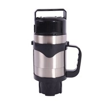 차량용 차박 캠핑 무시동히터 휴대용 미니 전기 주전자 12 용 물 보일러 온수기 보온병 커피, Silver Black