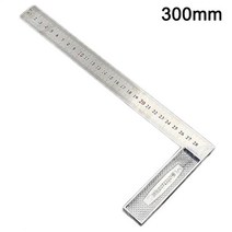 250mm/300mm 알루미늄 합금 사각형 눈금자 직각 측정 규칙 도구 각도 사각형 눈금자 90 두꺼운 핸들, 300mm