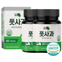식약처 HACCP 인증 풋사과 추출물 정 추출 분말 가루 난소화성 말토덱스트린 식이섬유 픗 사과 사가 애플 에플 효과 효능 추천, 60정 X 2통