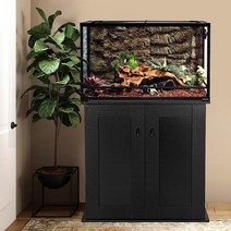 REPTI ZOO 보관 캐비닛 테라리움 스탠드 76.2 x 45.7 x 76.2cm(30 x 18 x 30인치) 76.2cm(30인치) 수족관 탱크 파충류 테라리움용 액세서리 정