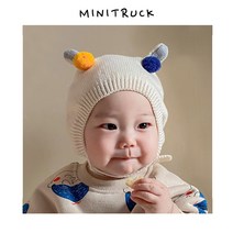 신생아 베베 투뿔모자 비니 3컬러 / 신생아부터 돌전후 50일 100일 200일 아기모자
