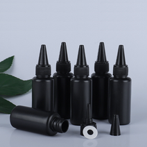 다올마켓 올블랙 뾰족공병 PE 뾰족캡 용기 30ml 100ml 잉크통 오일통 액상소분공병, 올블랙 뾰족공병 30ml, 1개