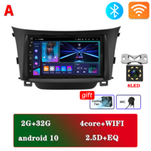 카플레이 호환 무선 네비게이션 모니터 안드로이드 오토 올인원 10.26인치 차량용모니터 자동차 라디오 Android 11 멀티미디어 플레이어 GPS 현대 I30 아반떼 GT 201, A-2g-32g-8led