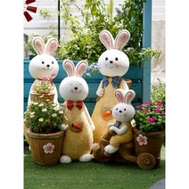 야외 토끼 화분 정원 장식 소품 발코니 가꾸기 동물 조경 장식품, 토끼 아빠 토끼 아빠 큰