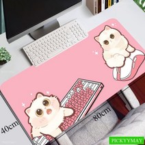 범퍼 침대 패드 아기 가드 토퍼 귀여운 고양이 마우스 게이머 대형 게임용 XXL 매트 키보드 데스크 컴퓨터 노트북용, [15] 500x1000x3mm, [05] Babypink Cat