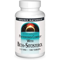 Source Naturals 소스 내츄럴 피토스테롤 베타 시토스테롤 180정 Phytosterol Complex with Beta Sitosterol 113mg Plant Sourced Healthy Cardiovascular & Cholesterol Support, 1개, 1