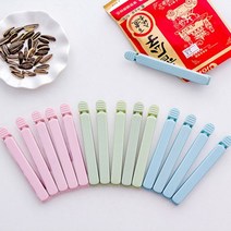 정확도 파스텔 심플 밀봉 막대 집게 과자 봉투집게 5개 1세트, 블루_기본(12cm)